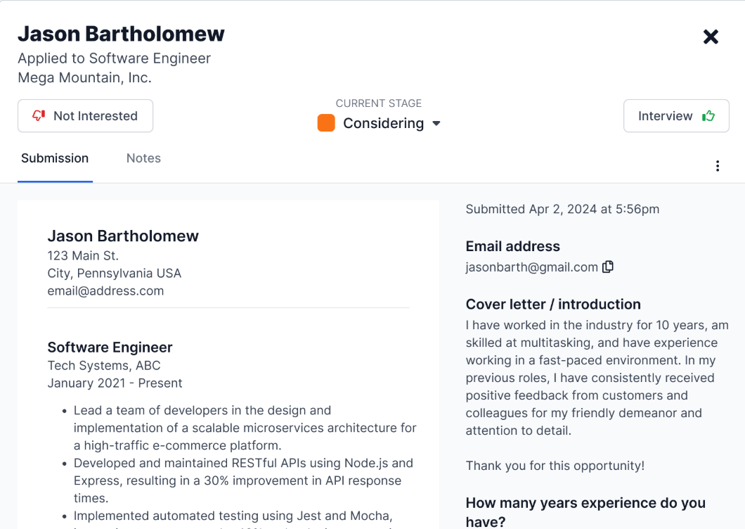 Applicant Tracking System
